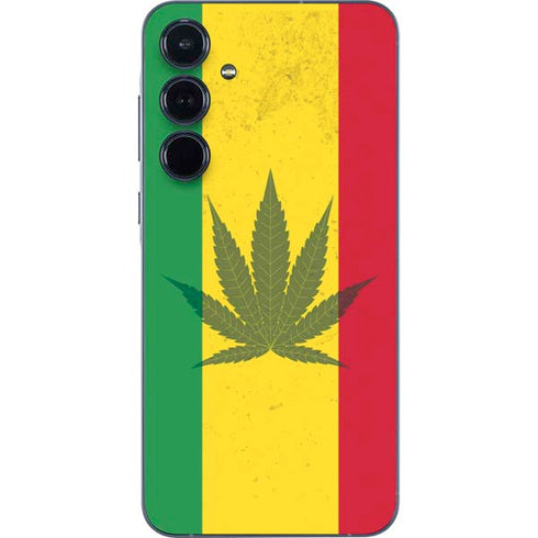 Marijuana Rasta Flag Galaxy A35 5G Skin
